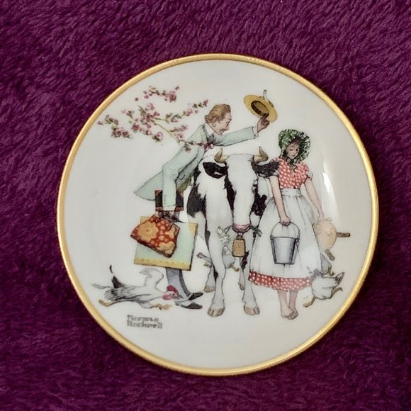 565 Traveling Salesman - Norman Rockwell Four Seasons Miniature Plate Collection - Picture 1 of 5
